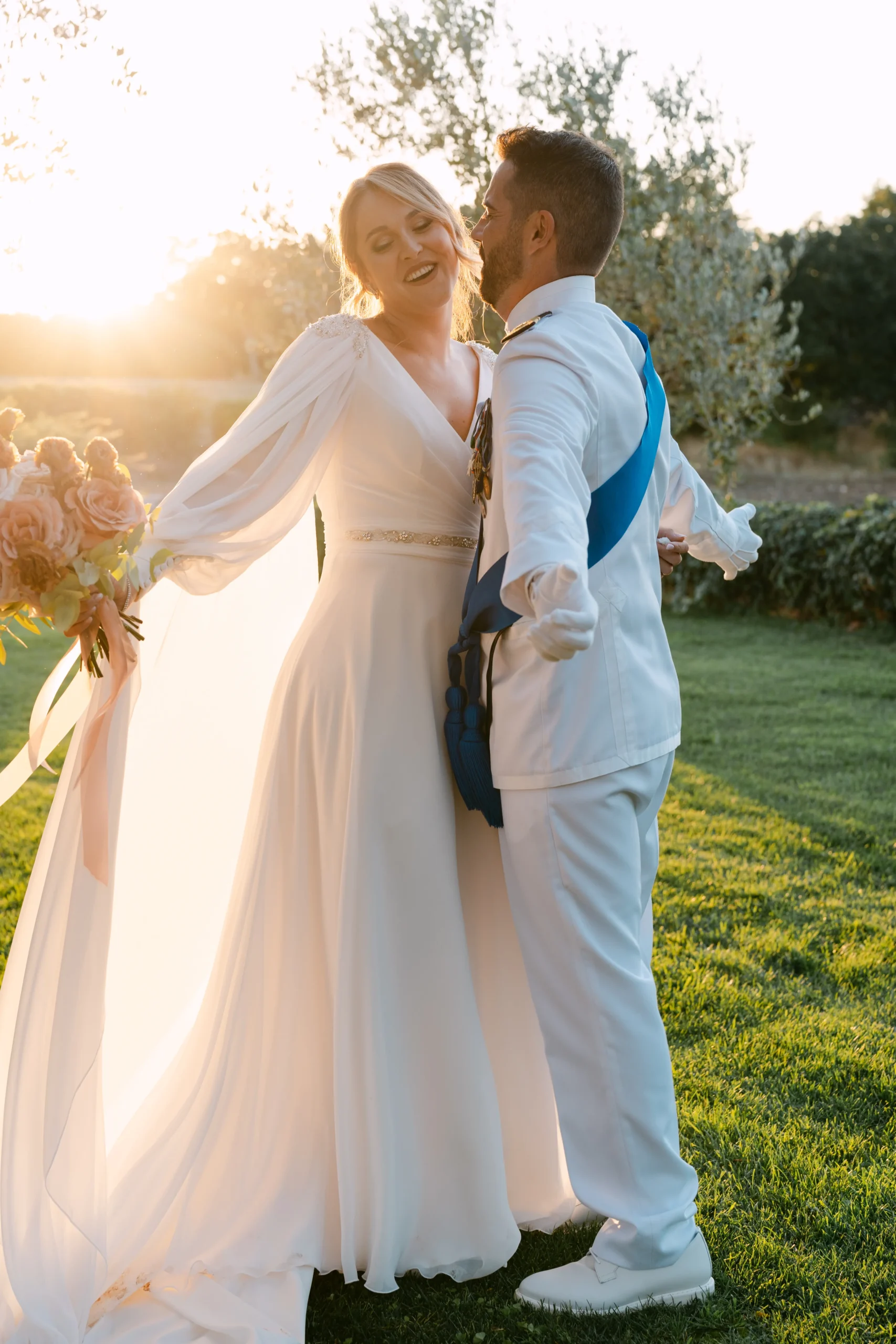 Patricia e Mirko durante la cerimonia del loro matrimonio